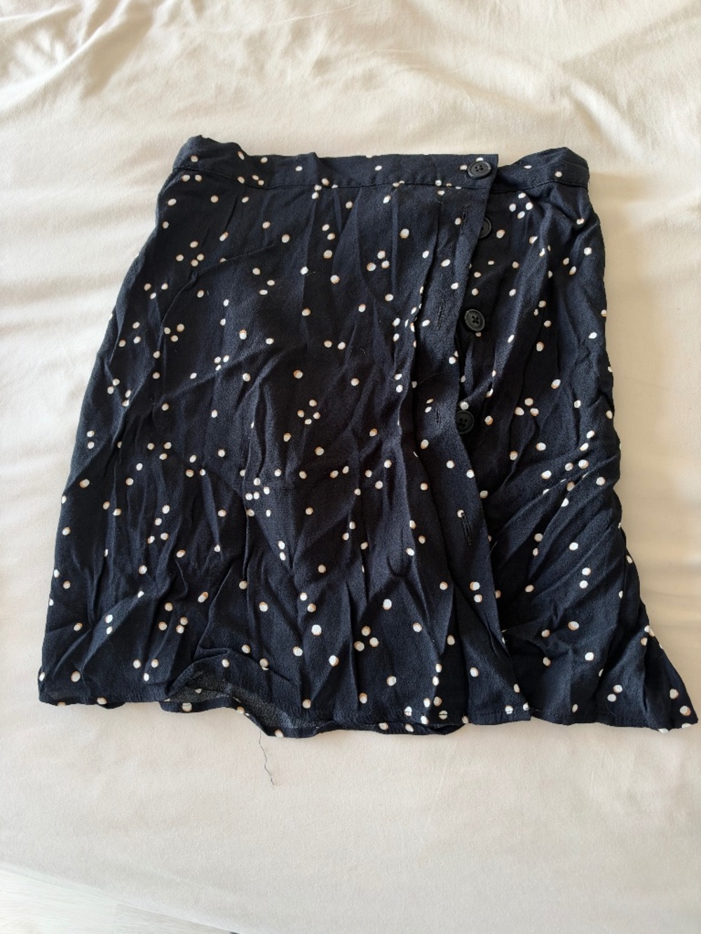 H&M Black Mini Skirt with White Polka Dots